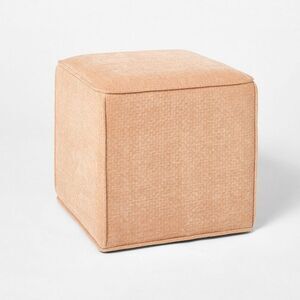 Lynwood Square Upholstered Cube Ottoman Light Pink